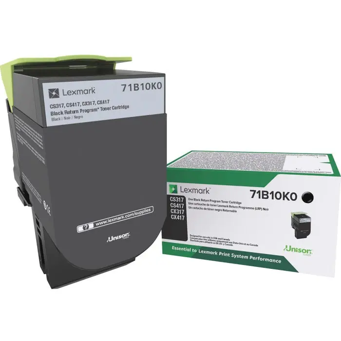 Lexmark Ink Toner Cartridge, 71B10K0, Black Sale